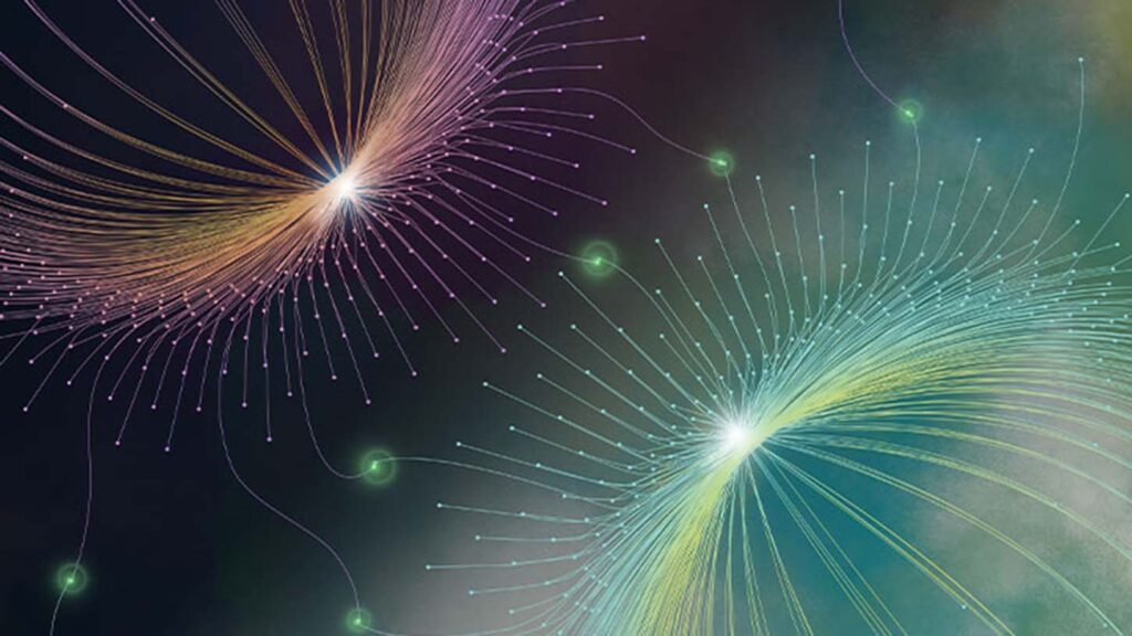 Abstract representation of the connections between chemical space and protein space that can be achieved using CATNIP, a new data-driven tool described in an Oct. 1 Nature study. Image credit: Rajani Arora, U-M Life Science Institute