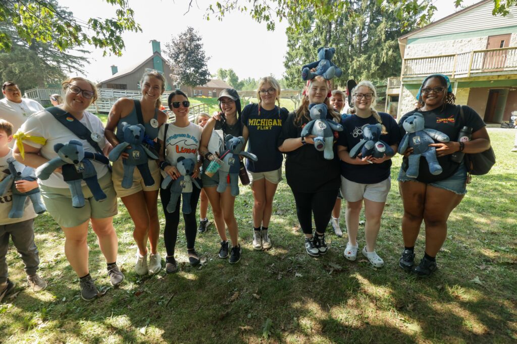 UM-Flint psychology students gather at the end of the three-day camp. Image credit: Jeremy Marble, University of Michigan News