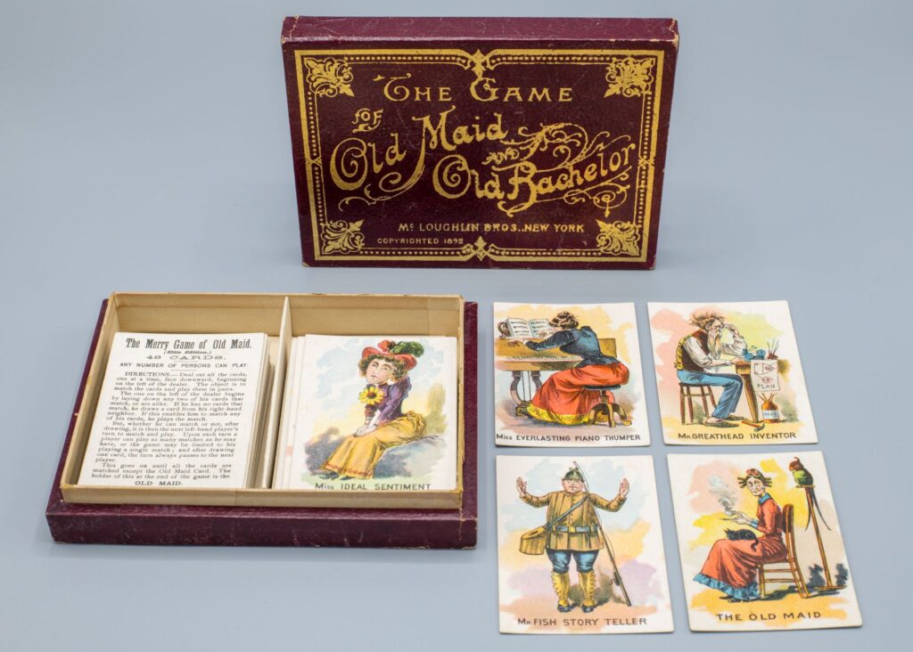 Many of the games displayed in the exhibit For All Ages will be familiar, including the matching game Old Maid. Image credit: University of Michigan William L. Clements Library.