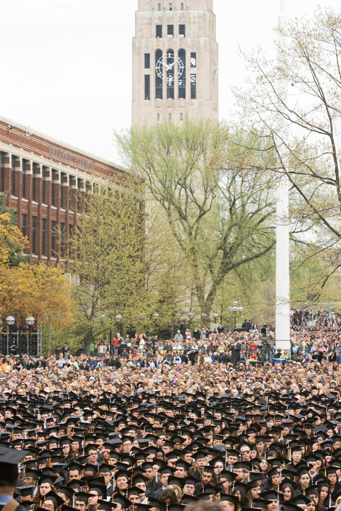 Spring Commencement in 2008 was held on the Diag because of construction at Michigan Stadium.