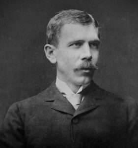 Early 20the century black and white portrait of William Wilson Cook, benefactor of U-M's Law School and Martha Cook Residence.