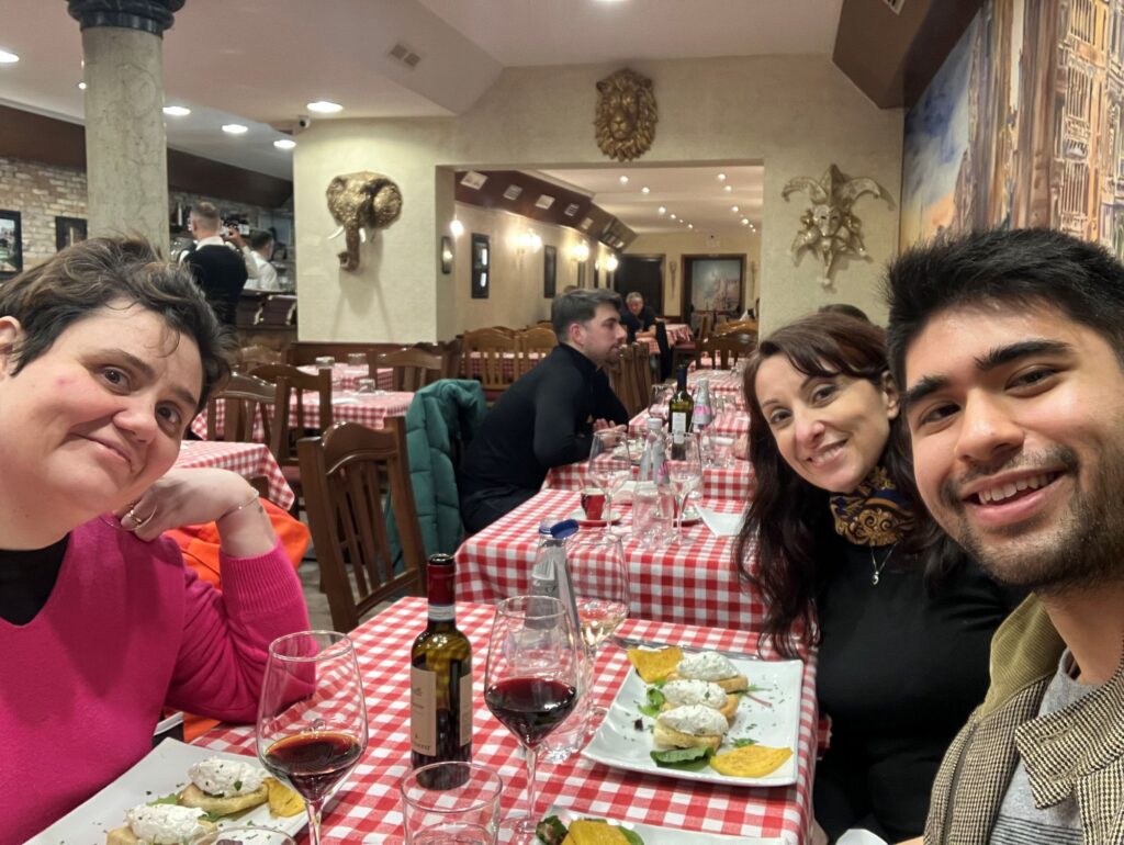 Dinner with locals - strangers turned friends after a concert. Image credit: Peter Parlagreco