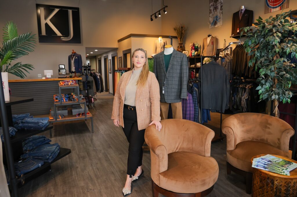Jessica Bazner, owner of Kevin James Menswear. Image credit: Jeremy Marble, University of Michigan News