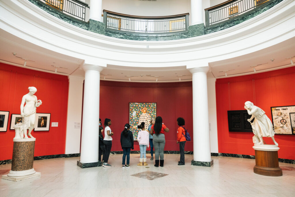 Students in museum
