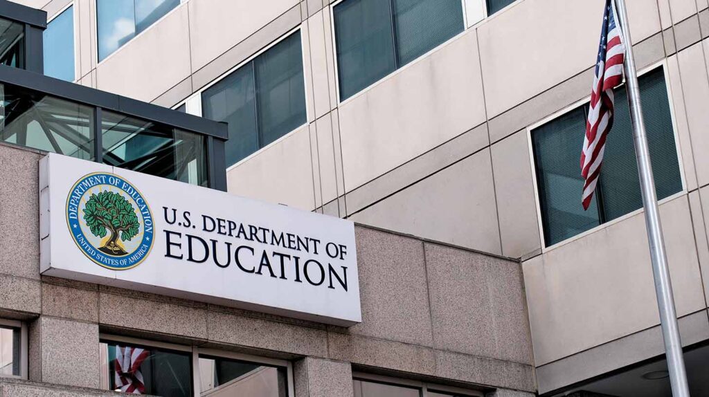 U.S. Department of Education office building exterior sign. Image credit: Neal - stock.adobe.com