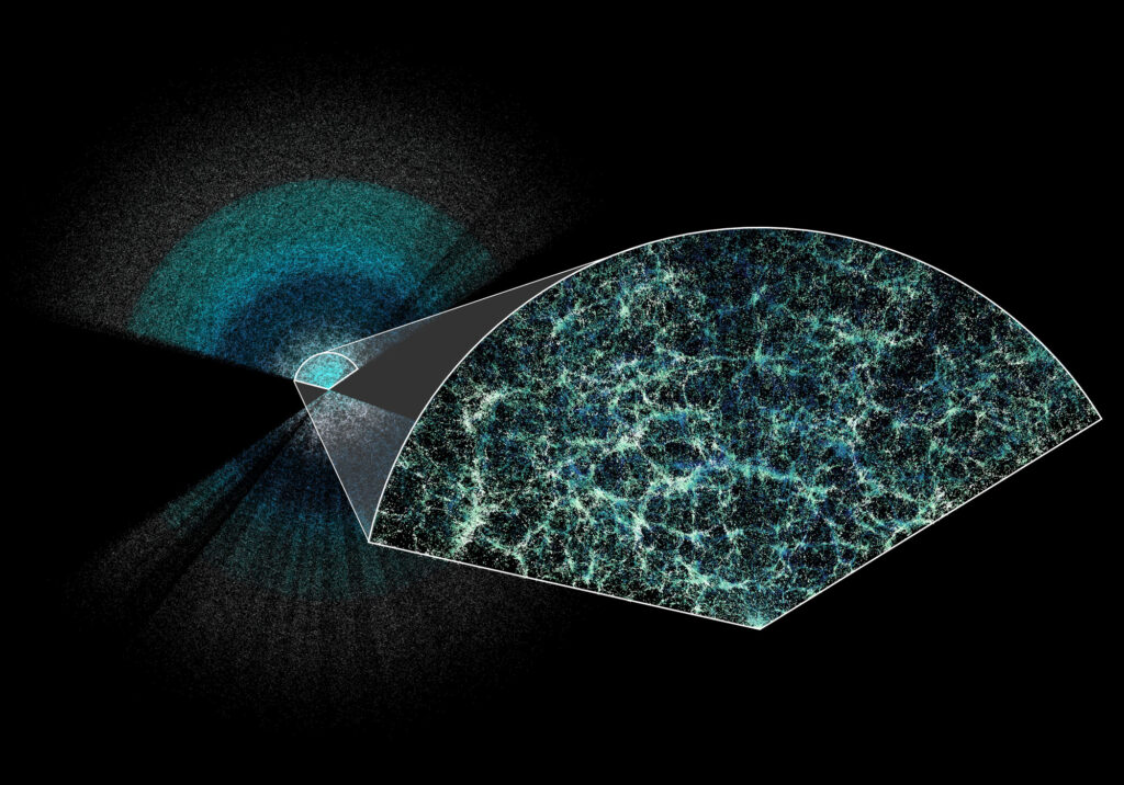 Image of stars and matter from a spectroscopic instrument.