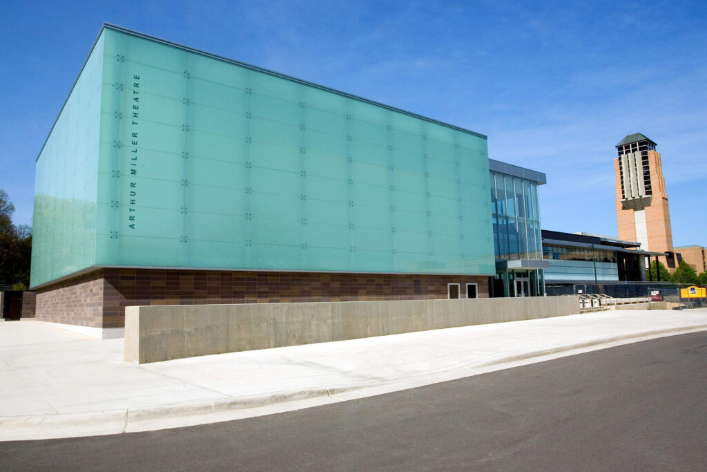 A photo of the outside of the Arthur Miller Theatre