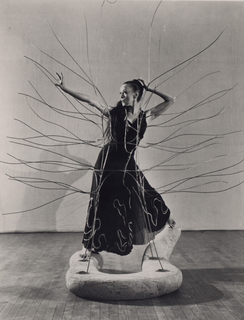 Martha Graham, in an archival photo, performing her Cave of the Heart 1.