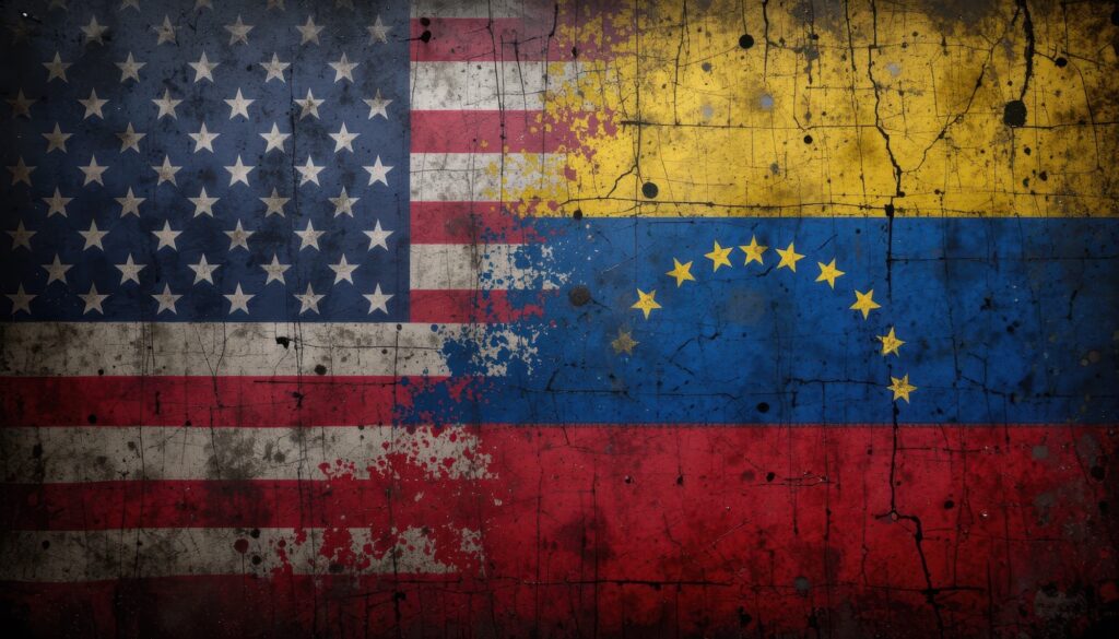 Concept illustration of U.S. and Venezuelan flags. Image credit: Adobe Stock